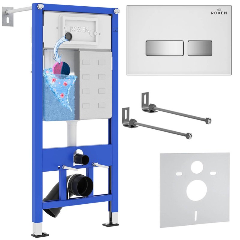 Инсталляция для подвесного унитаза 4 в 1 Roxen StounFix Dual Fresh 871161 с аромадозатором
